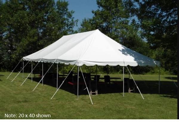 20' x 50' pole tent - 1 piece top